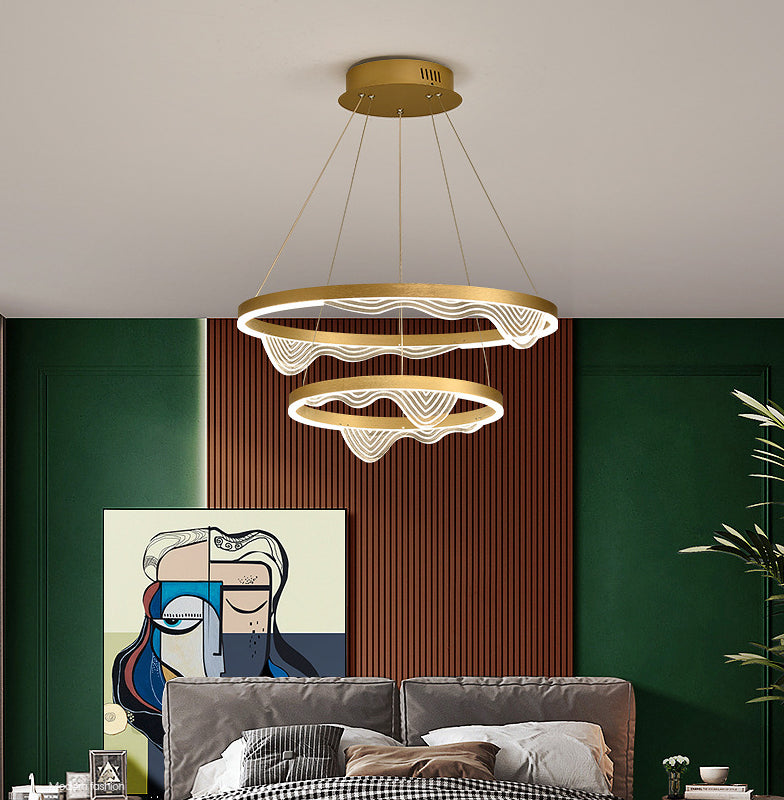 Candelier de niveles acrílicos Elegante LED Minimalista Luz colgante de lámpara para sala de estar