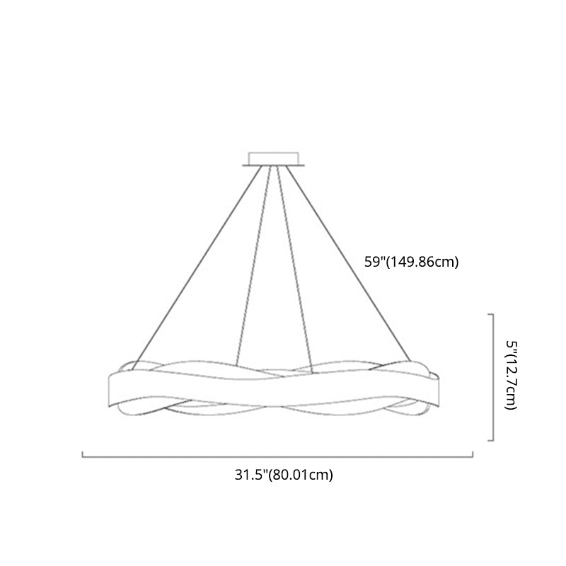 Goldener Kreis LED -Anhänger Beleuchtung minimalistischer Acryl -Kronleuchter für Wohnzimmer