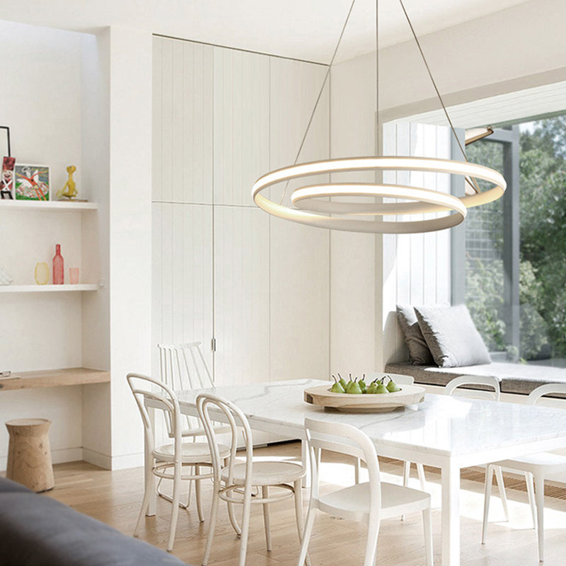 Simplicidad Spiral Posting Lighture Comedor acrílico Candelera LED lineal