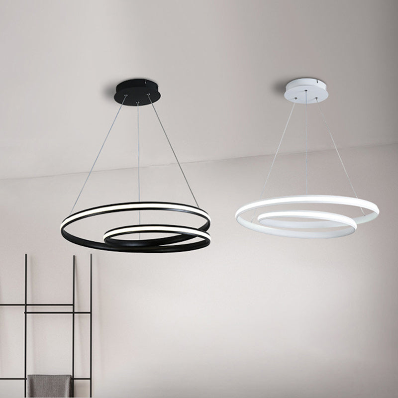 Simplicidad Spiral Posting Lighture Comedor acrílico Candelera LED lineal