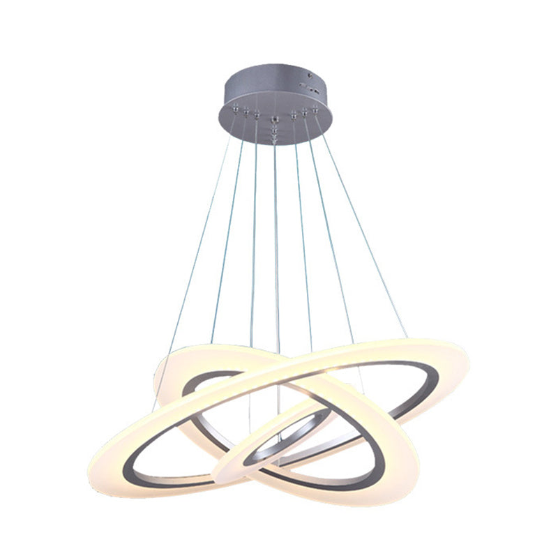 Luz de suspensión LED de estilo colgante de colgante circular de plata