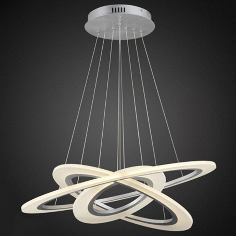 Luz de suspensión LED de estilo colgante de colgante circular de plata