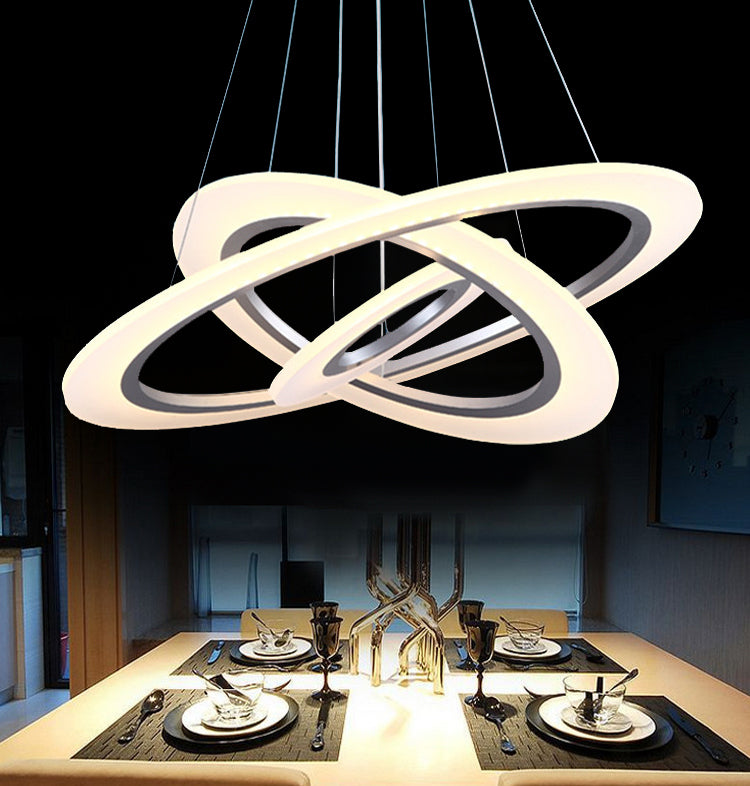 Luz de suspensión LED de estilo colgante de colgante circular de plata