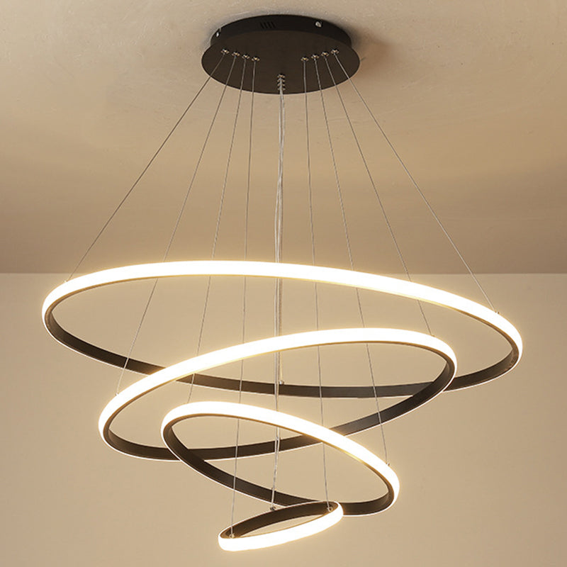 Luce il lampadario del soggiorno acrilico minimalista a ciondolo a led multi-anello Lumo lampadario