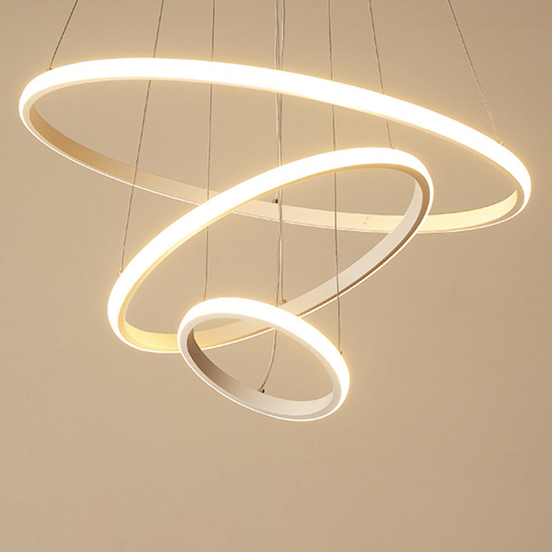 Luce il lampadario del soggiorno acrilico minimalista a ciondolo a led multi-anello Lumo lampadario