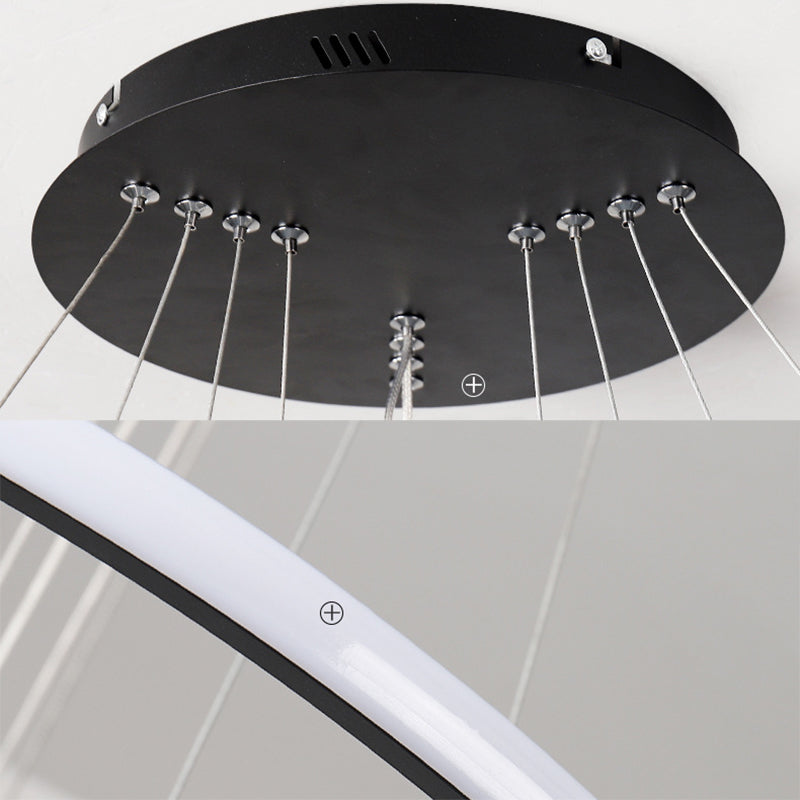 Luce il lampadario del soggiorno acrilico minimalista a ciondolo a led multi-anello Lumo lampadario