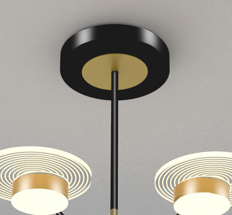 Bloemen woonkamer kroonluchter verlichting acryl minimalistische led hanger lamp in black-gold