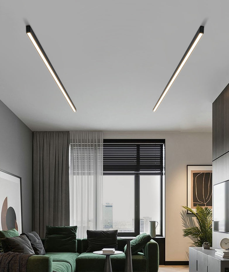 Luz de techo completa minimalista moderna de la barra de la cocina de la aleación de aluminio de la luz de techo LED de la tira larga