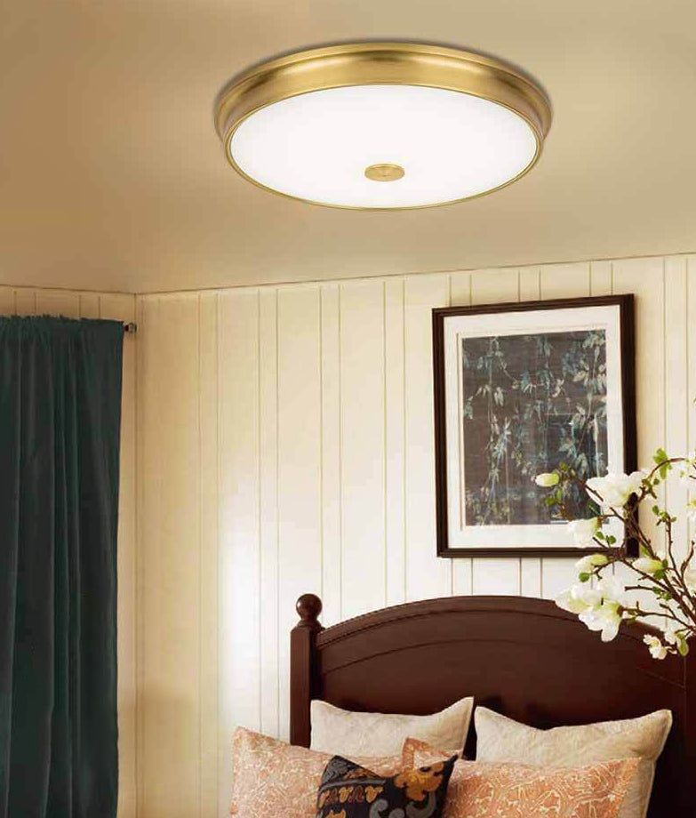 Rustic Simple Metal Flush Mount Ceiling Lamp Round Shape LED Flush Mount Lighting for Bedroom