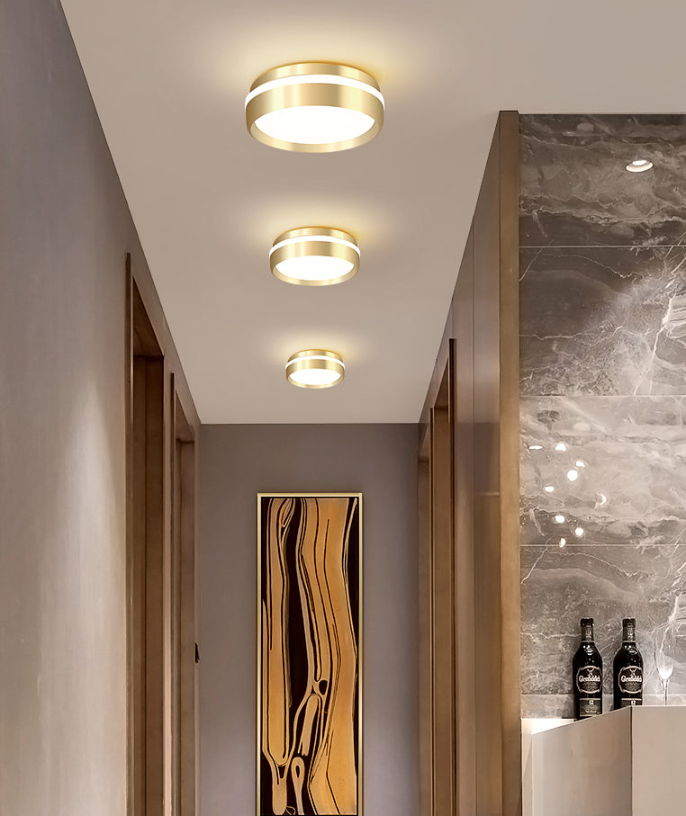 Gouden ronde inbouwlamp moderne stijl metalen LED inbouwverlichting voor slaapkamer