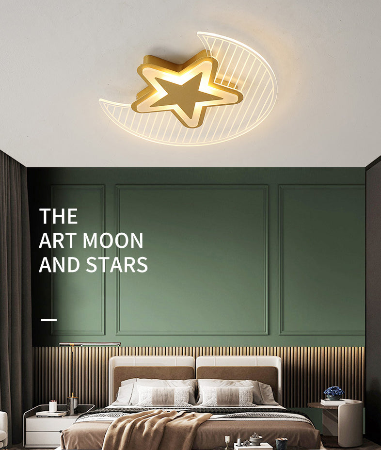 Moon And Star Flush Mount Ceiling Licht Moderne Acryl Deckenleuchte für Schlafzimmer