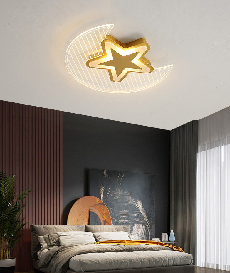 Moon And Star Flush Mount Ceiling Licht Moderne Acryl Deckenleuchte für Schlafzimmer