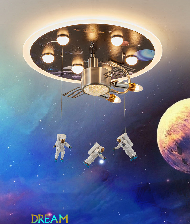 Art Deco metalen inbouwlamp Cartoon Spaceman inbouwspot voor kinderkamer