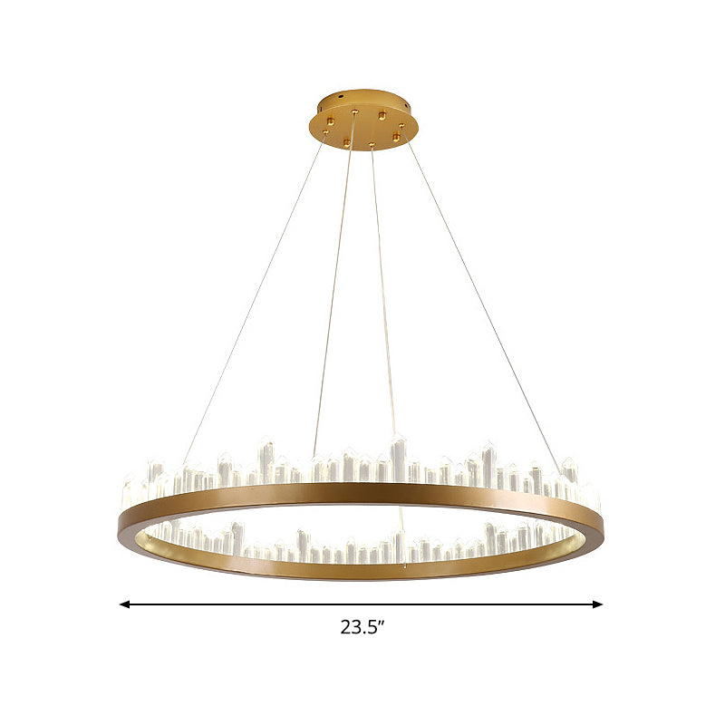Accensione del lampadario del cerchio Kit di luce a LED a LED a LED a LED a LED in oro in luce calda/bianca, largo 16 "/23,5" /31,5 "