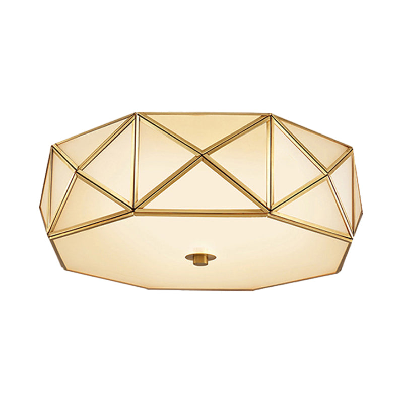 3/4/6 Allumage de l'octogone de fixation Minimaliste Brass Metal Ceiling Mounted Lamp for Bedroom, 14 "/16.5" /20.5 " W