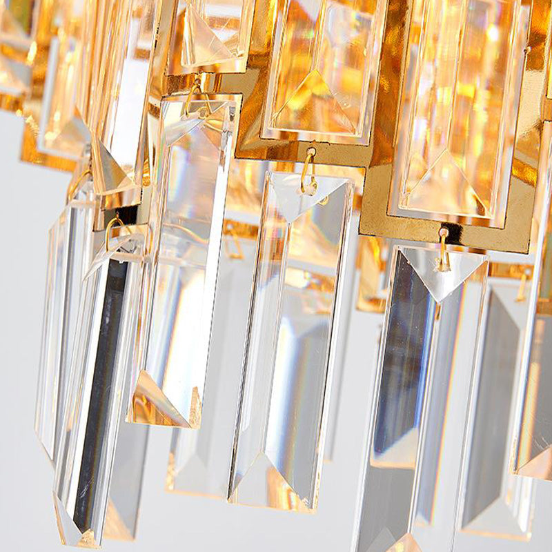 Chandelier suspendu à plusieurs niveaux Crystal contemporain 8/13 têtes 23,5 "/31,5" Kit de lumière suspendue en or pour le salon