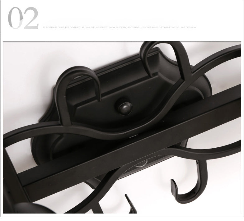 Traditional Style Shaded Wall Mounted Lighting Glass Wall Mounted Light in Black