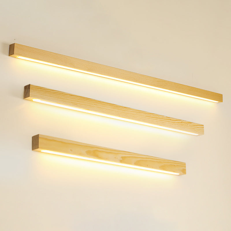 Iluminación de montaje de pared LED minimalista iluminación lineal montada en la pared con sombra de madera