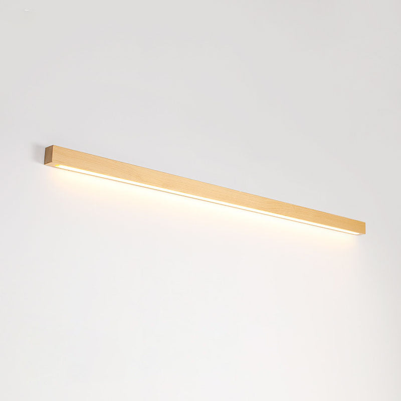 Iluminación de montaje de pared LED minimalista iluminación lineal montada en la pared con sombra de madera