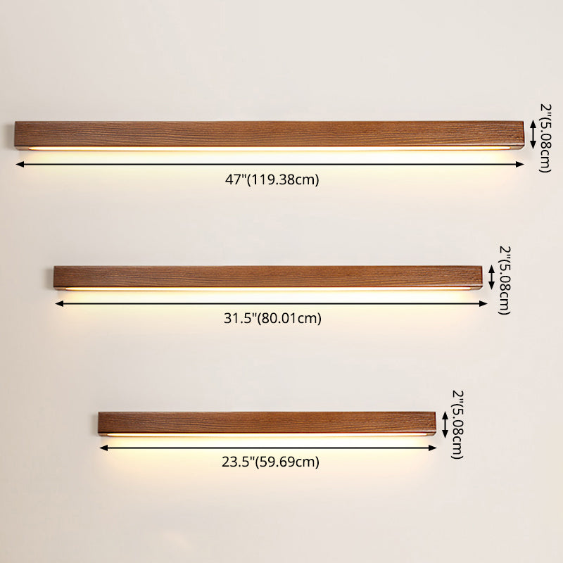 Iluminación de montaje de pared LED minimalista iluminación lineal montada en la pared con sombra de madera