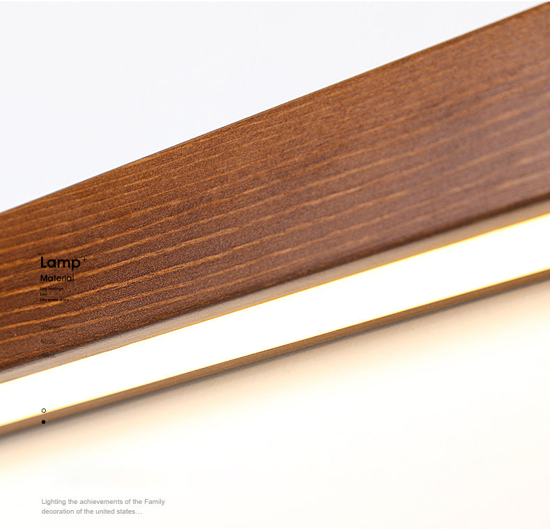 Iluminación de montaje de pared LED minimalista iluminación lineal montada en la pared con sombra de madera