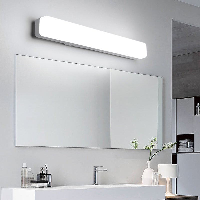 Lámpara de tocador LED de estilo minimalista lámpara lineal metálico espejo montado en la pared delantera para el baño