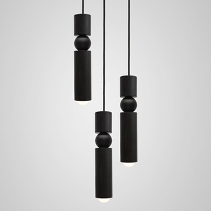 Cilindro a forma di geometrico a forma di metallo appeso a 1 luce post-moderna mini ciondolo per camera da letto