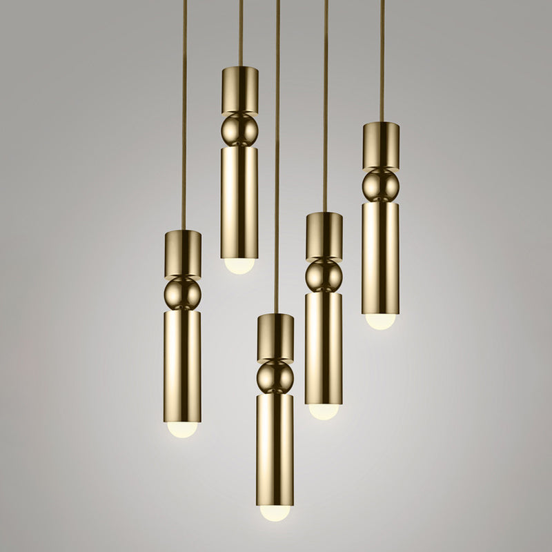 Cilindro a forma di geometrico a forma di metallo appeso a 1 luce post-moderna mini ciondolo per camera da letto