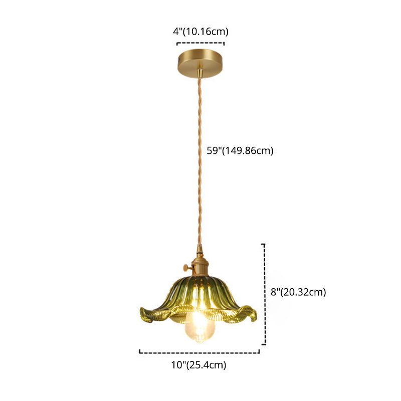 Shaded Restaurant Pendant Light Fixture Vintage Style Glass Hanging Pendant Light