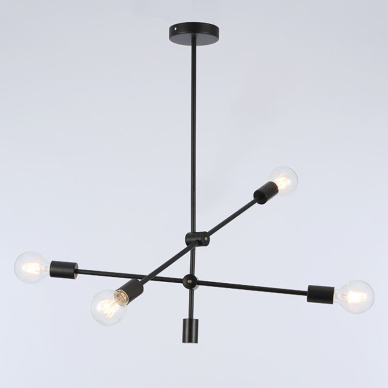Minimalistischer Kronleuchter postmoderner Stil Open Lampe Design Geometrische Linien Gerade Stange hängen Licht