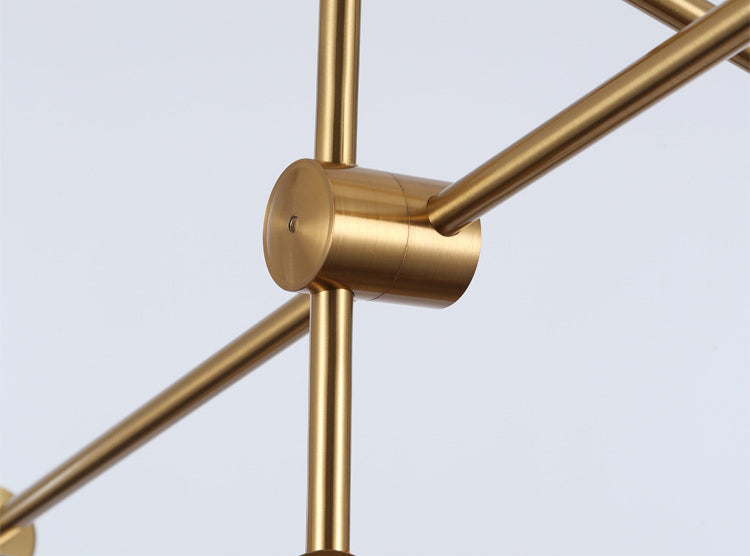 Minimalistischer Kronleuchter postmoderner Stil Open Lampe Design Geometrische Linien Gerade Stange hängen Licht