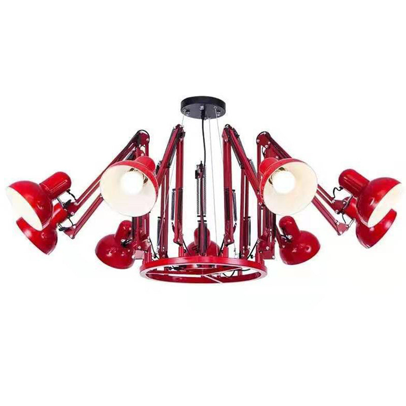 Adjustable Spider Chandelier Postmodern Metal Living Room Hanging Light with Bowl Shade