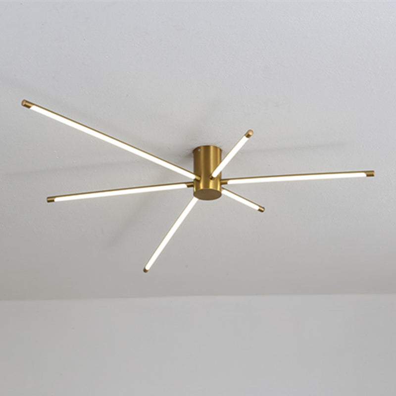 Lámpara de techo LED de estilo moderno, sombra acrílica, tira larga, línea minimalista, luz para sala de estar