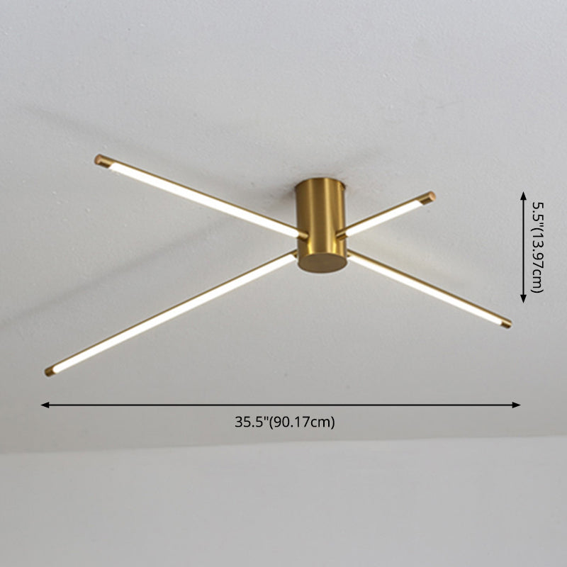 Lámpara de techo LED de estilo moderno, sombra acrílica, tira larga, línea minimalista, luz para sala de estar