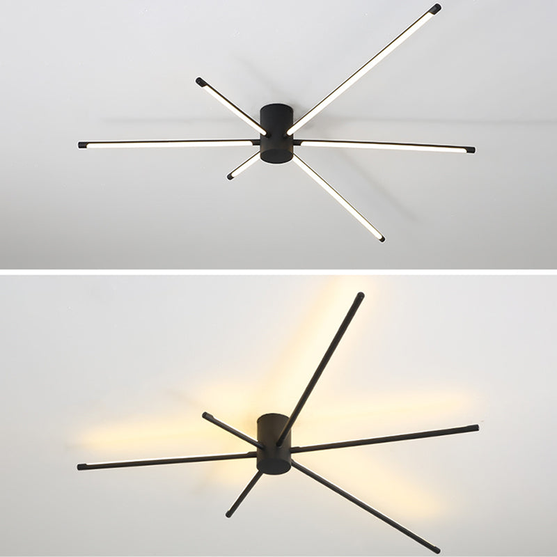 Lámpara de techo LED de estilo moderno, sombra acrílica, tira larga, línea minimalista, luz para sala de estar