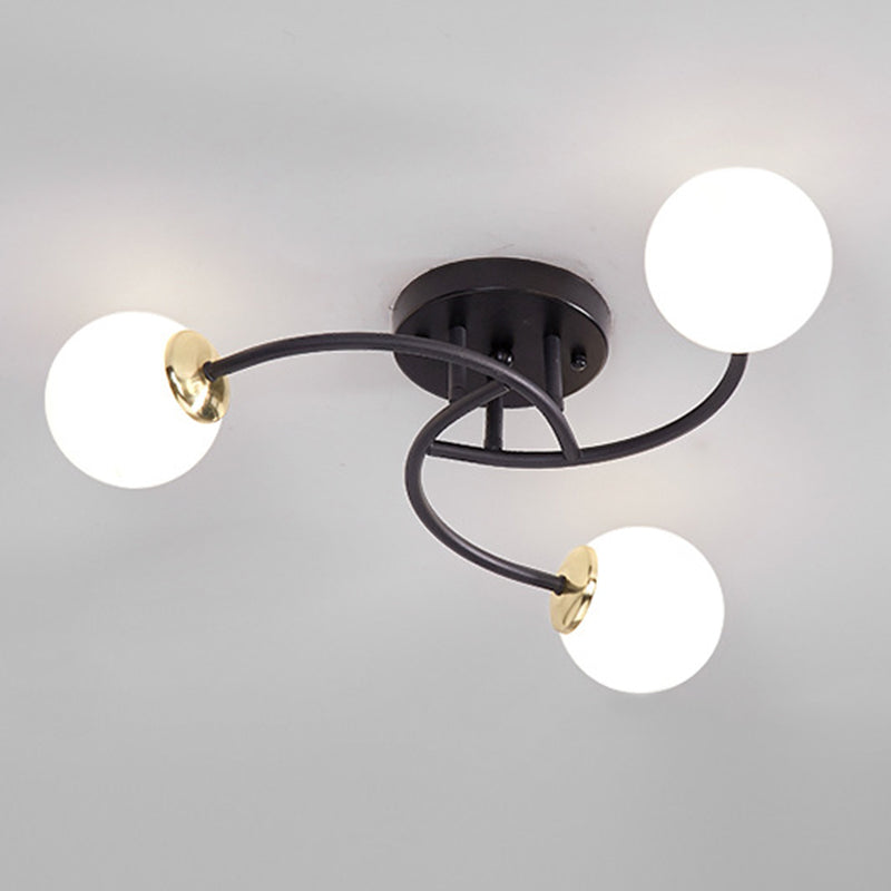 Modern Spherical Ceiling Mount Light Fixture Glass Ceiling Light