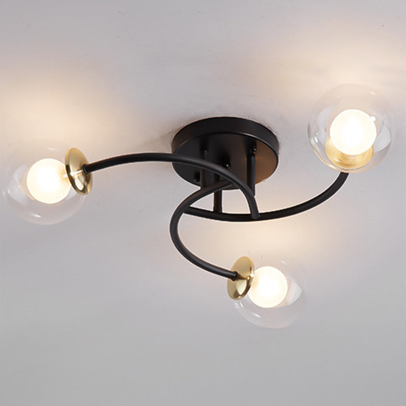 Modern Spherical Ceiling Mount Light Fixture Glass Ceiling Light