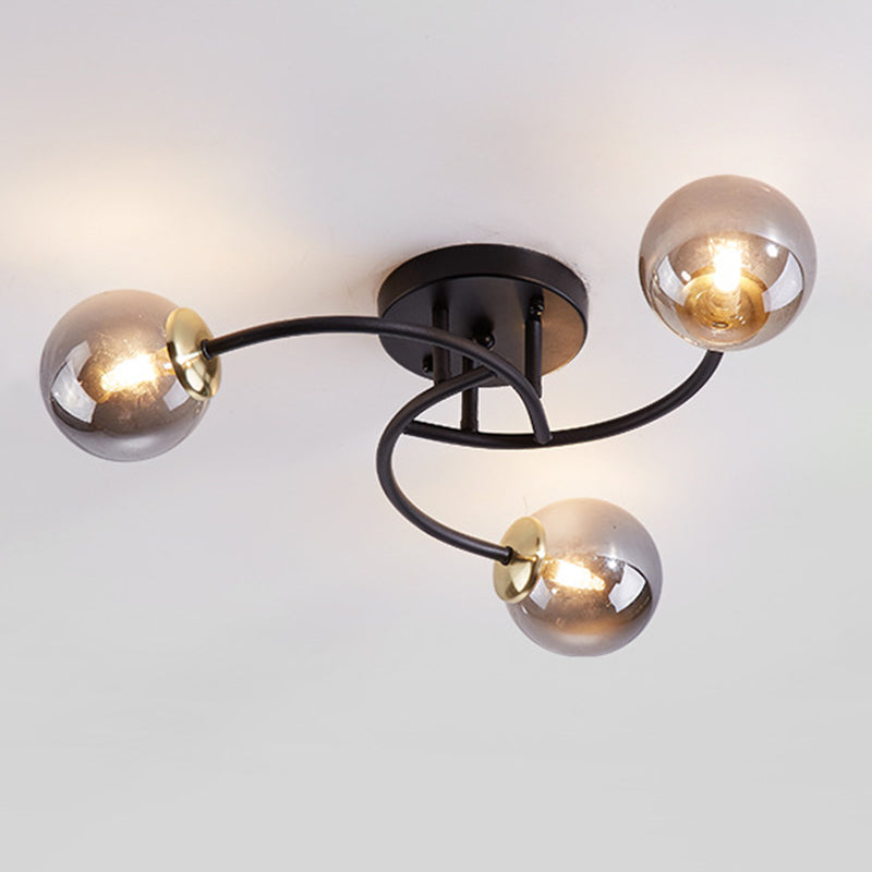 Modern Spherical Ceiling Mount Light Fixture Glass Ceiling Light