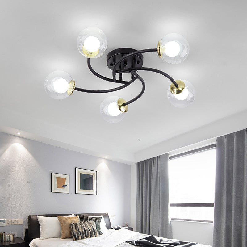 Modern Spherical Ceiling Mount Light Fixture Glass Ceiling Light