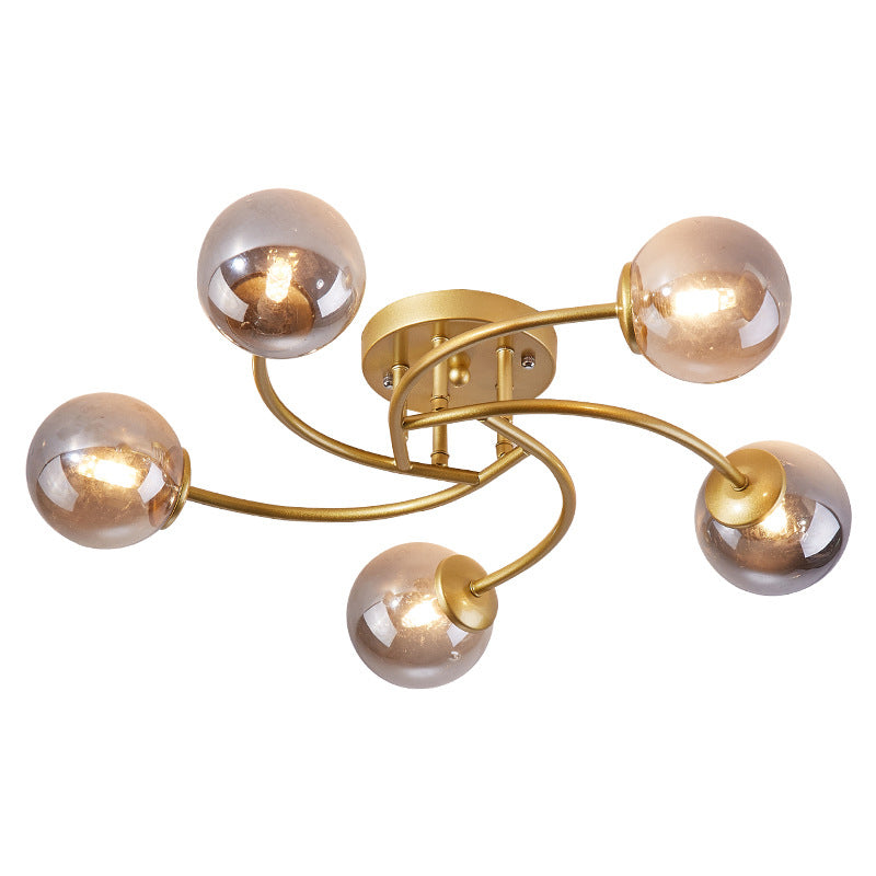 Modern Spherical Ceiling Mount Light Fixture Glass Ceiling Light