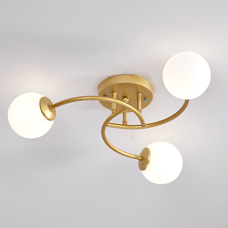 Modern Spherical Ceiling Mount Light Fixture Glass Ceiling Light