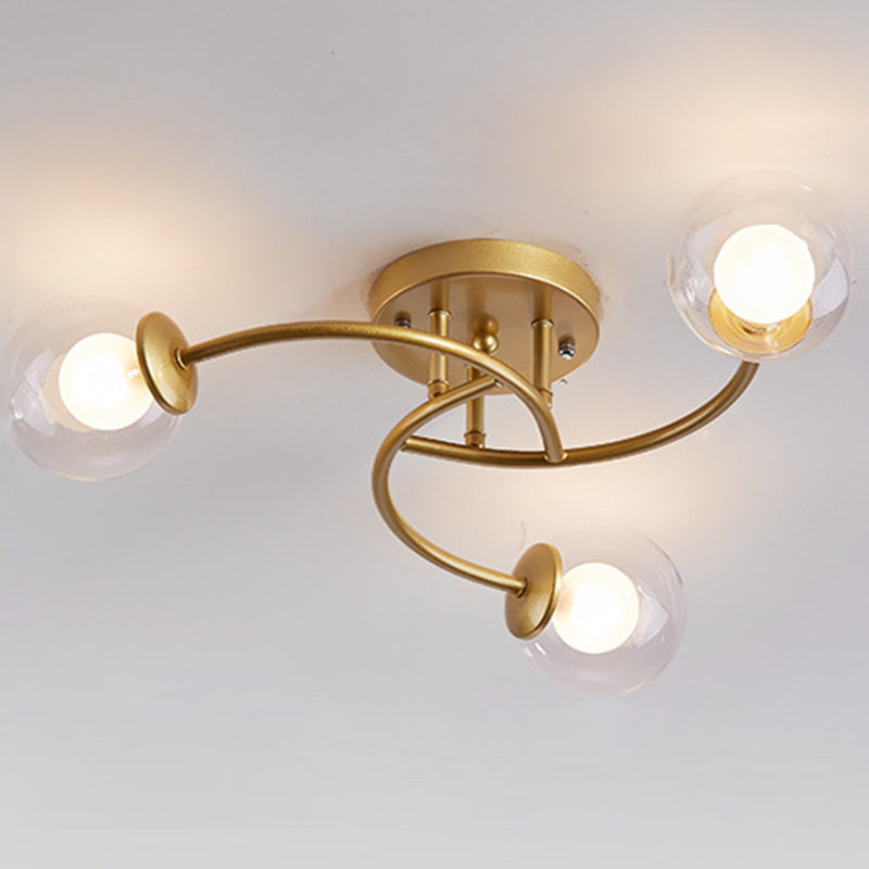 Modern Spherical Ceiling Mount Light Fixture Glass Ceiling Light