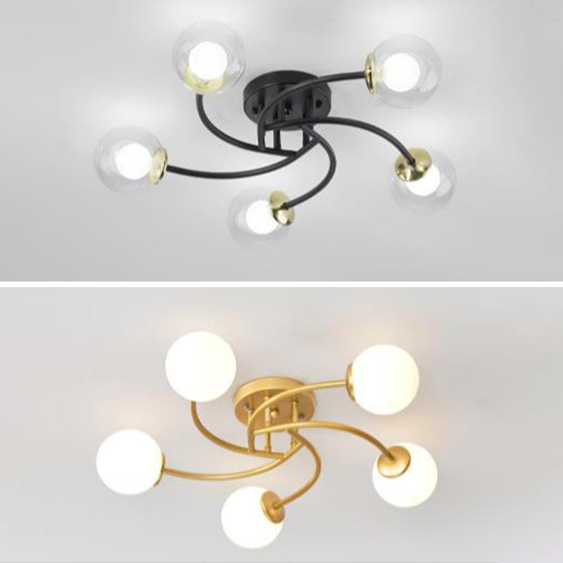 Lámpara de techo de cristal esférica moderna para montaje en techo