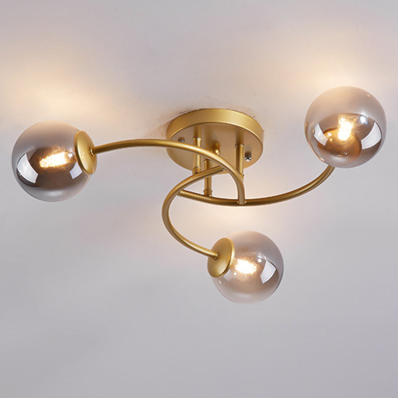 Modern Spherical Ceiling Mount Light Fixture Glass Ceiling Light