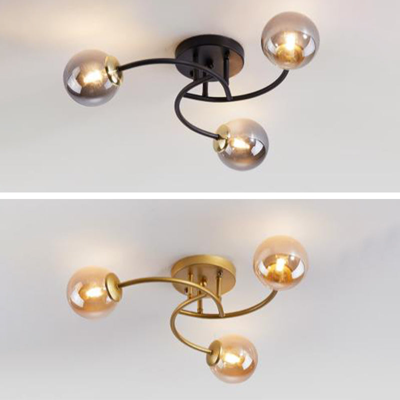 Modern Spherical Ceiling Mount Light Fixture Glass Ceiling Light