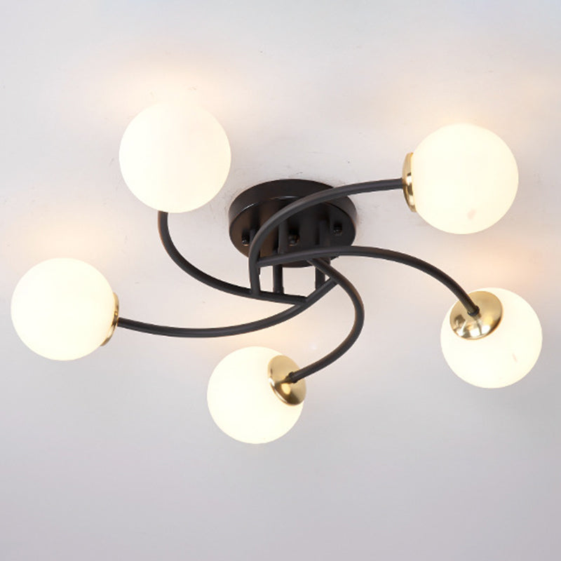 Modern Spherical Ceiling Mount Light Fixture Glass Ceiling Light