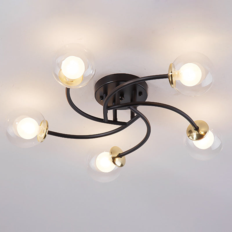 Modern Spherical Ceiling Mount Light Fixture Glass Ceiling Light