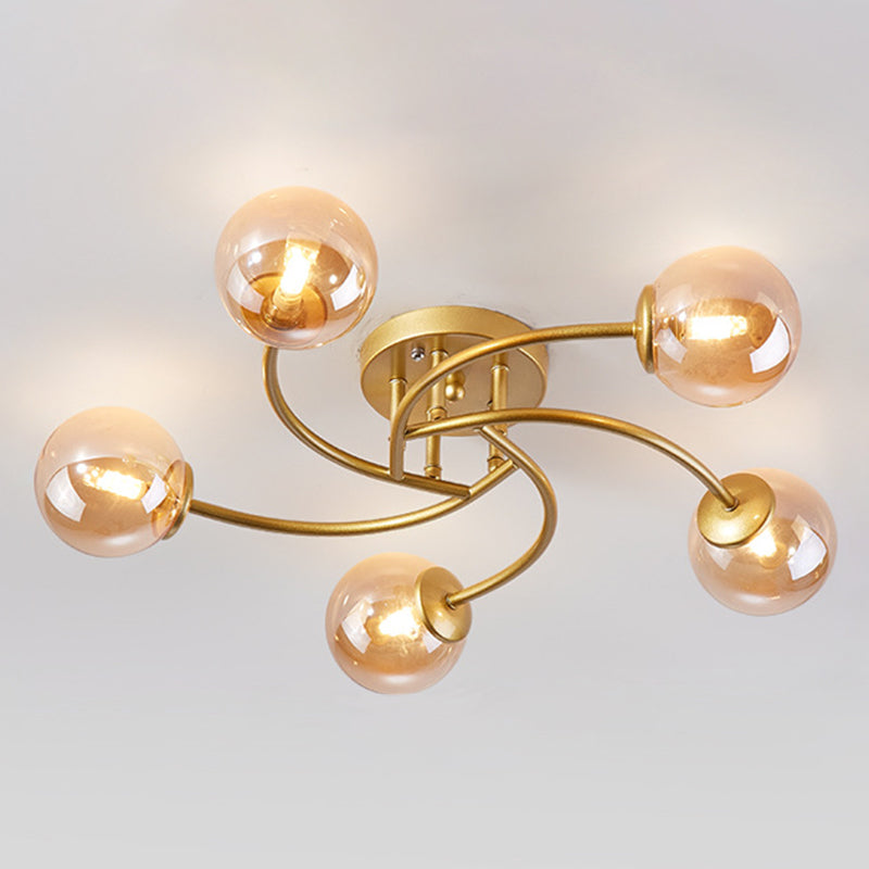 Modern Spherical Ceiling Mount Light Fixture Glass Ceiling Light