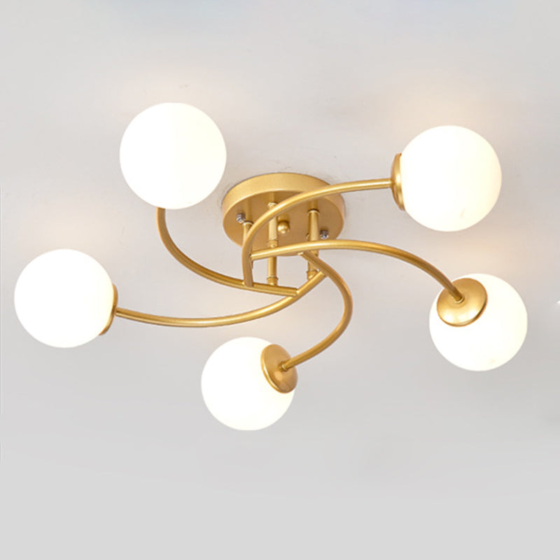 Modern Spherical Ceiling Mount Light Fixture Glass Ceiling Light