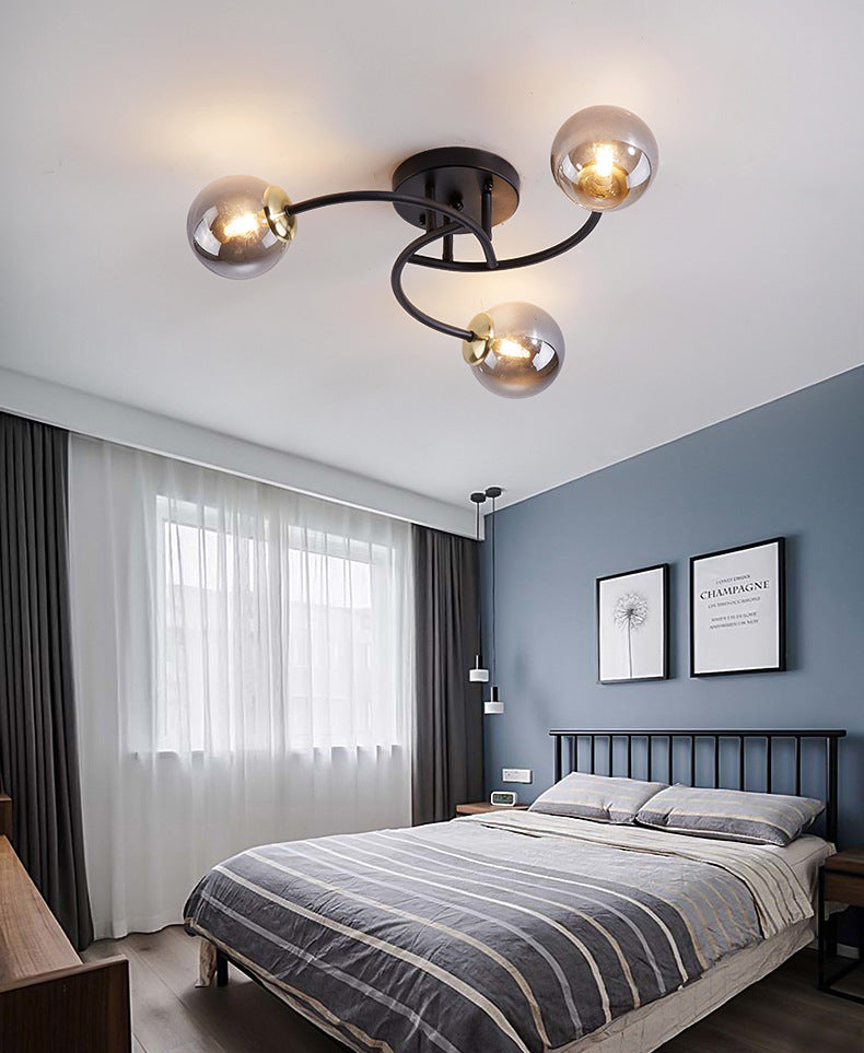 Modern Spherical Ceiling Mount Light Fixture Glass Ceiling Light